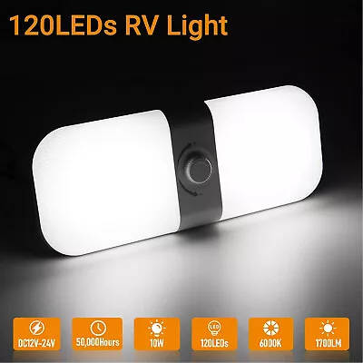 12V-24V 120Led RV/Camper White Interior Ceiling Light Dimmable Warm Cool Natural • $18.49