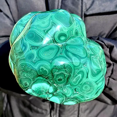 3.48LB Natural Glossy Malachite Transparent Cluster Rough Mineral Sample • $3