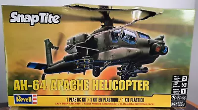 Revell Ah-64 Apache Helicopter Snaptite Model Kit 1:72 Scale 85-1183 Distressed • $11.95