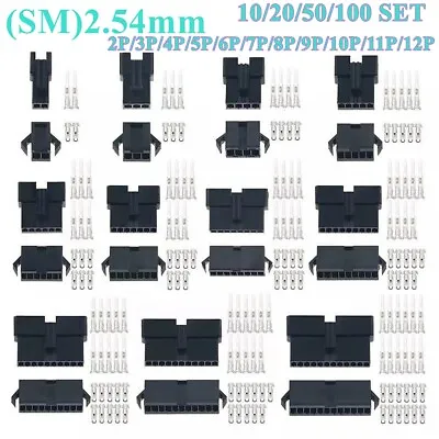 2-12 Pin/Way JST SM 2.5mm Male/Female Crimp Connector Kit (Plug+Socket+Terminal) • $7.60