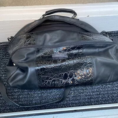 Oliver Sweeney Black Large Hold-all Bag Moc Croc Leather • £200