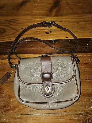 COACH Vintage USA 90s Sheridan Mayfield Handmade Taupe Pebbled Crossbody Bag • $69