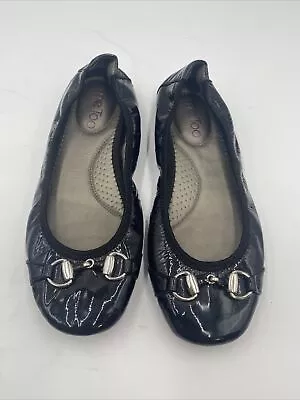 ME TOO KEGEND2 Size 6 Black Keather Upper Slip On Ballet Flat Comfort Shoes • $14