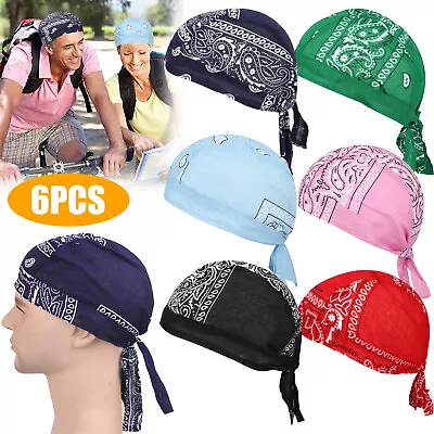 6pcs Men Women Bandana Hip-hop Hat Head Scarf Turban Headwrap Beanie Cycling Cap • $9.98