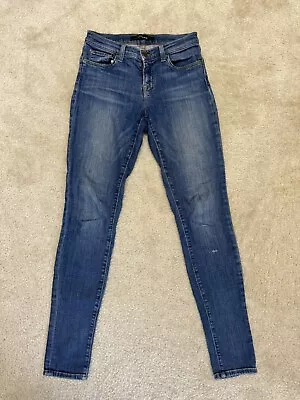 J Brand Super Skinny Bayside Blue Denim Jeans Midrise Womens Sz 25 • $15