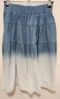 Analogie By Lil Legs Girls Size 14 Denim Dip Dye Tiered Skirt Great Condition • $22.99