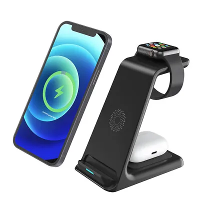 £13.99 • Buy Wireless Charger Dock Charging Station 3 In 1 For Apple Watch IPhone 14 13 12 XS