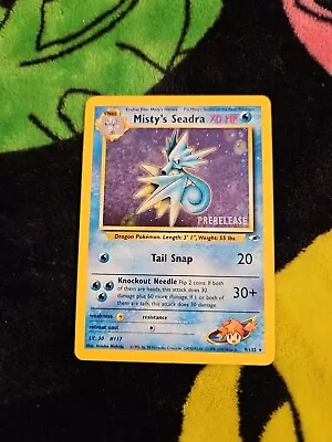 Misty's Seadra 9/132 Prerelease Holo Rare Pokémon Card NM • $1.25