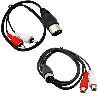 7Pin Din To 2RCA Male Female Audio Connector Cable 1M For Bang Olufsen Naim Quad • $9.50