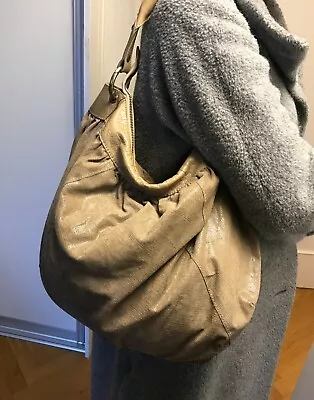 £78 • Buy £275 Max & Co By Max Mara Brown Beige Leather Shoulder Hobo Bag Netaporter