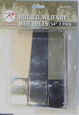 Rothco 3 Pack Of 54 Inch Web Belts #4912  New And Sealed • $19.75