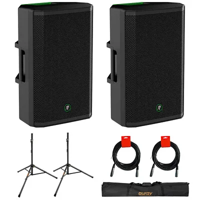 Mackie Thrash215 PA Speaker System (Pair) W/ Steel Speaker Stand & XLR Cable • $645.99