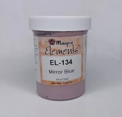 Mayco Elements Ceramic Glaze EL-134 Mirror Blue USED 4 Oz Jar • $19.99