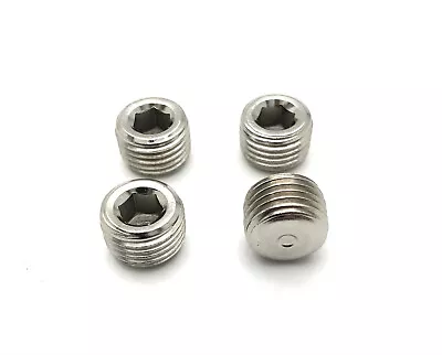 1/4  NPT Plugs NPTF Pipe Thread Allen Head Chrome Plated Steel Chevy Ford Mopar • $8.95