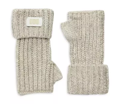 NWT- UGG Chunky-Knit Fingerless Cuff Gloves Light Grey - One Size • $24.97