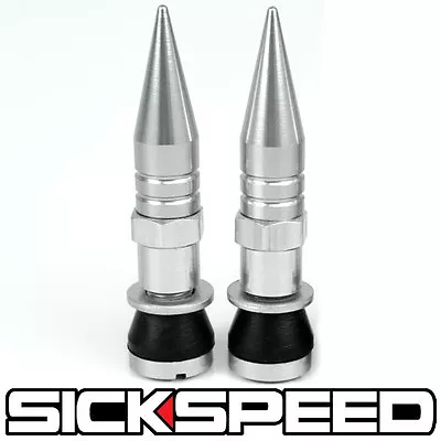 2 Pc Polished Aluminum Valve Stem Caps With Spikes For Motorcycle Wheel Tire M8 • $16.88