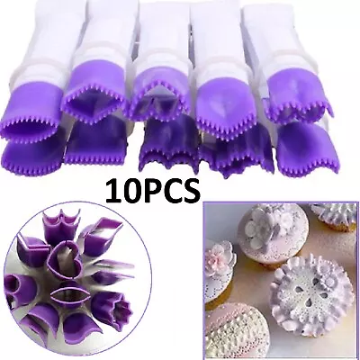 10pcs Set Flower Type Lace Clip Mould Cake Fondant Decorating Cookie Stamp • $13.99
