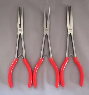 3 Mac Tools Long Reach Pliers Long Nose Cutter Bent Nose Duck Bill 11  NEW • $94.99