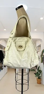 Marc By Marc Jacobs Cream Tote Hobo Bag Vintage Leather Gold Hardware Gloss READ • $80.75