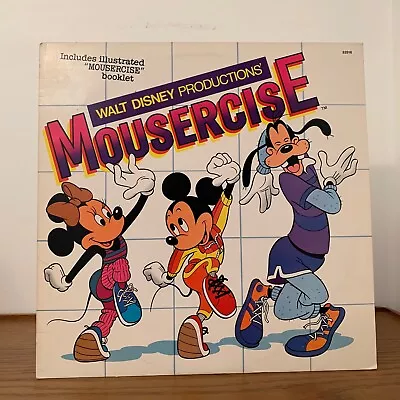 MOUSERCISE Walt DISNEY Original 1982 VINYL LP Record 12  W. BOOKLET Mickey Mouse • $30