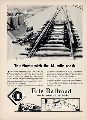 1950 Erie Railroad Vintage Ad Gas Switch Heaters Snow Winter Railway Track • $22.27