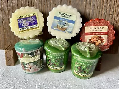 Yankee Candle Simply Home Mixed Lot Of 6 Votives & Wax Melt Tarts New • £17.52