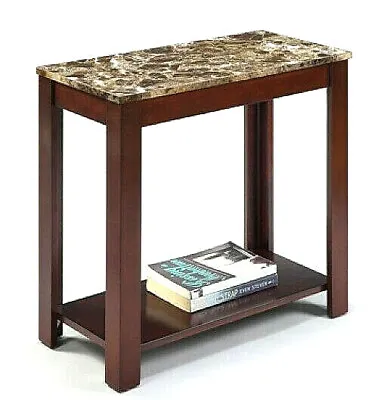 Faux Marble Traditional Style Side/End Table 24-Inch Espresso • $94