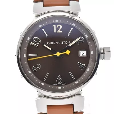 LOUIS VUITTON Tambour Q13114 Date Brown Dial Quartz Ladies Watch P#129930 • $629.30