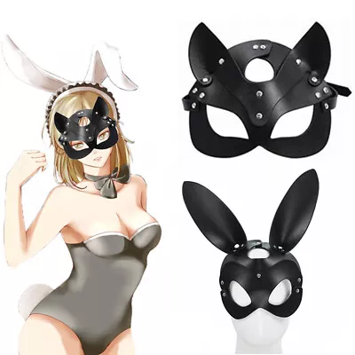 Women Sexy Leather Masks Cosplay Cat Bdsm Fetish Halloween Party Masquerade • $7.08