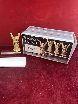 Vintage Silvestri Brass Silver Plate ANGELS Place Card Holders Lot 4 • $11