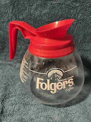 Vintage Folgers Coffee Glass Carafe Decanter Pot Commercial • $15