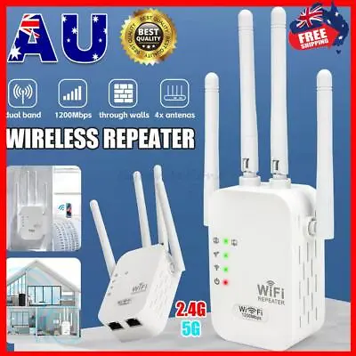 2023 WiFi Extender 5G Repeater 1200Mbps Wireless Amplifier Router Signal Booster • $28.02