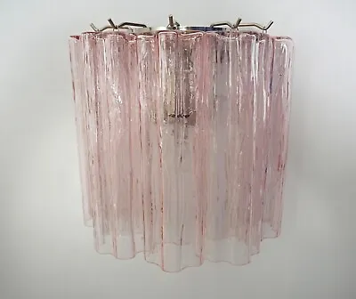Fantastic Pair Of Murano Glass Tube Wall Sconces - 5 Pink Glass Tube • £300