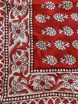 New Madewell Square Scarf Bandana Multi Color Red Floral Print Organic Cotton • $11.95