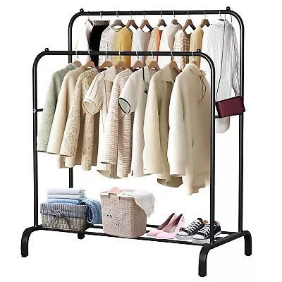 2Bar Heavy Duty Clothes Rack Metal Garment Storage Stand Closet Organizer Hanger • $35.88