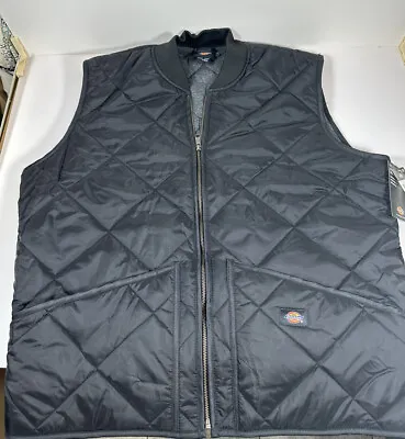 Dickies Diamond Quilted Vest Men's Large Black Sleeveless Worker Jacket NEW • $55