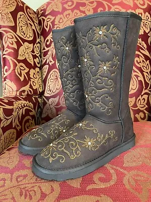 Montana West  Cowgirl Winter Boots Cowboy Ladies Western Brown Size 7 In Womens • $50