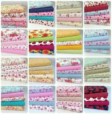 100% Cotton Fabric Squares Or Fat Quarter Bundles Sewing Material Rose & Hubble • £3.95