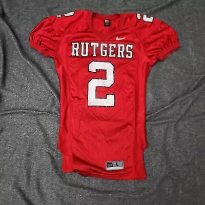 Vintage Rutgers Football Jersey Nike Large Red Scarlett Knights Big East USA 90s • $47.50