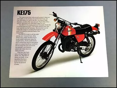 1981 Kawasaki KE175 Motorcycle Bike 1-page Vintage Sales Brochure Spec Sheet • $27.96