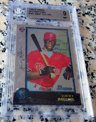 JIMMY ROLLINS 1998 Bowman International SP Rookie Card RC BGS 9 Phillies Champs • $249.99