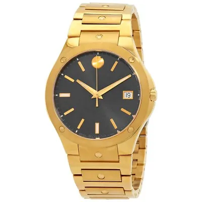 Movado SE 0607707 Swiss Men's Watch Gold Tone Gray Dial Box & Papers BRAND NEW • $1039