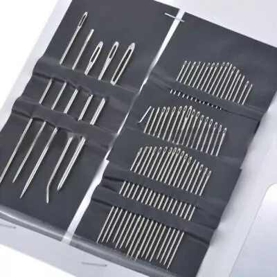 55Pcs Household Hand Sewing Needles Kit For Canvas Leather Carpet Repair Tools • $5
