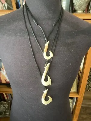 Very Cool Set Of Maori  Fish Hook Necklaces From My Film Collection • $95