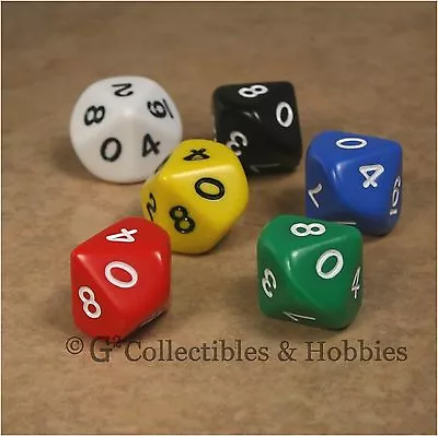 NEW Set Of 6 D10 Gaming Dice Ten Sided Die RPG D&D D10s Koplow 6 Colors • $5.99