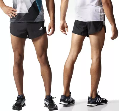 Adidas Adizero Split Shorts Men's Running Trousers Running Sprinter Short Black • $37.12