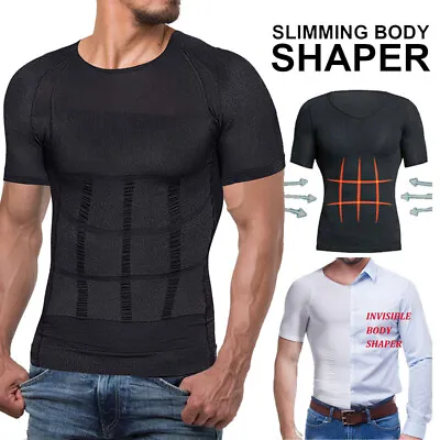 Mens Slimming Vest Breathable Belly Shapewear Waist Compression Shirt Tank Tops • £13.99