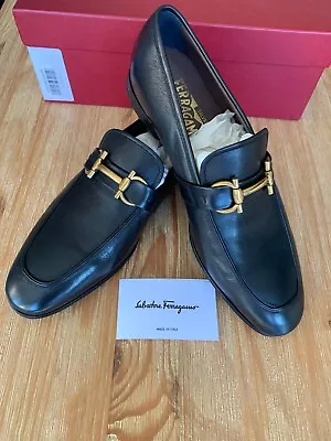 Ferragamo Men's Dress Shoes Sherman Nero Kangaroo Brand New In Box 8.5 Aus/uk  • $659