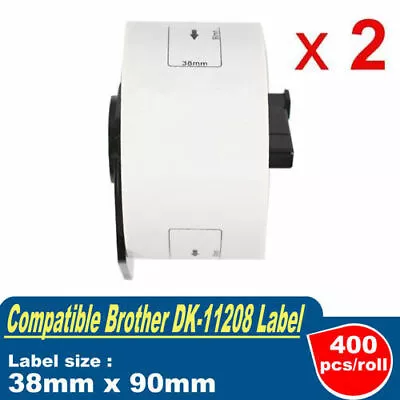 2 Rolls Compatible DK11208 DK-11208 Brother Large Address Label 38mmX90mm QL570 • $19.90