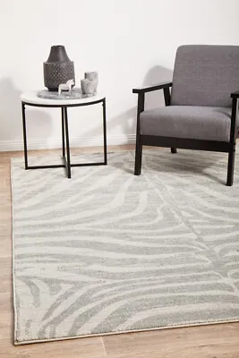 CROM RUGS ZEBRA SILVER Grey Modern Rug Large Floor Mat Carpet FREE DELIVERY* • $271.43